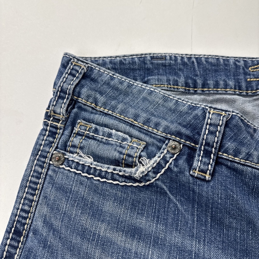 Silver Jeans Frances Capri Women W30 Blue‎ Denim Stretch Medium Wash L1268SVP356 - Picture 7 of 16